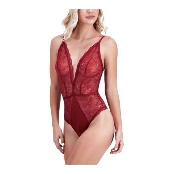 INC International Concepts Lace Plunge Lingerie Bodysuit NWT - Picture 1 of 6